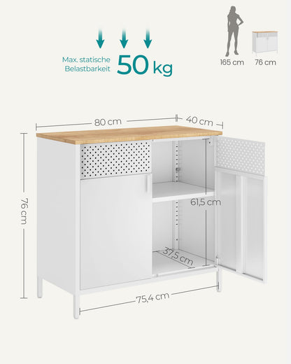 SONGMICS Metallschrank LSC102W57, Aufbewahrungsschrank mit Doppeltür