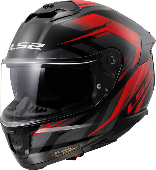 LS2 Stream II Fury Integralhelm - Gloss Black Red L