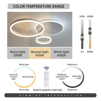 MOUNM LED Deckenleuchte Dimmbar 3000-6000K - 65x50cm
