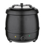 Buffalo Soup Kettle Profi Suppenwärmer - 10 Liter Schwarz. Runder, schwarzer Behälter hält Suppen für Catering/Büffet auf Serviertemperatur.