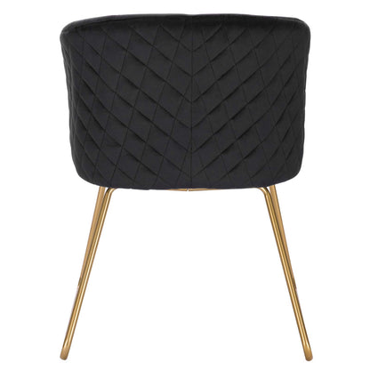 WOLTU BH271sz-1 Esszimmerstuhl - Samt Schwarz Gold Beine