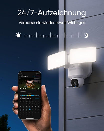 eufy Flutlichtkamera E30 Aussen-Sicherheitskamera - 360° 2K