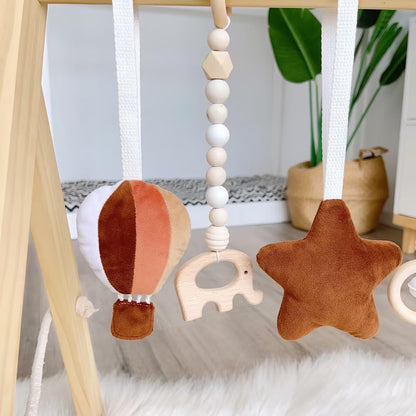 Caudblor Spieltrapez aus Massivholz, Baby-Spielbogen mit Anhängern