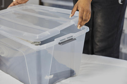 Iris Ohyama NTB-45 Aufbewahrungsboxen - 45L 4er-Set Silber