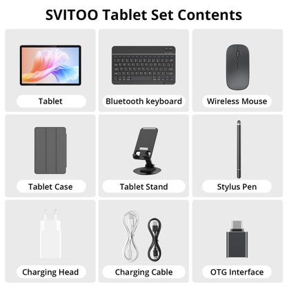 NextGen 2025 Tablet 10 Zoll 128GB - Android 15 Zubehör Set