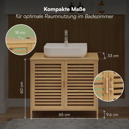 Bellamio Newa Waschbeckenunterschrank – Bambus 60 cm