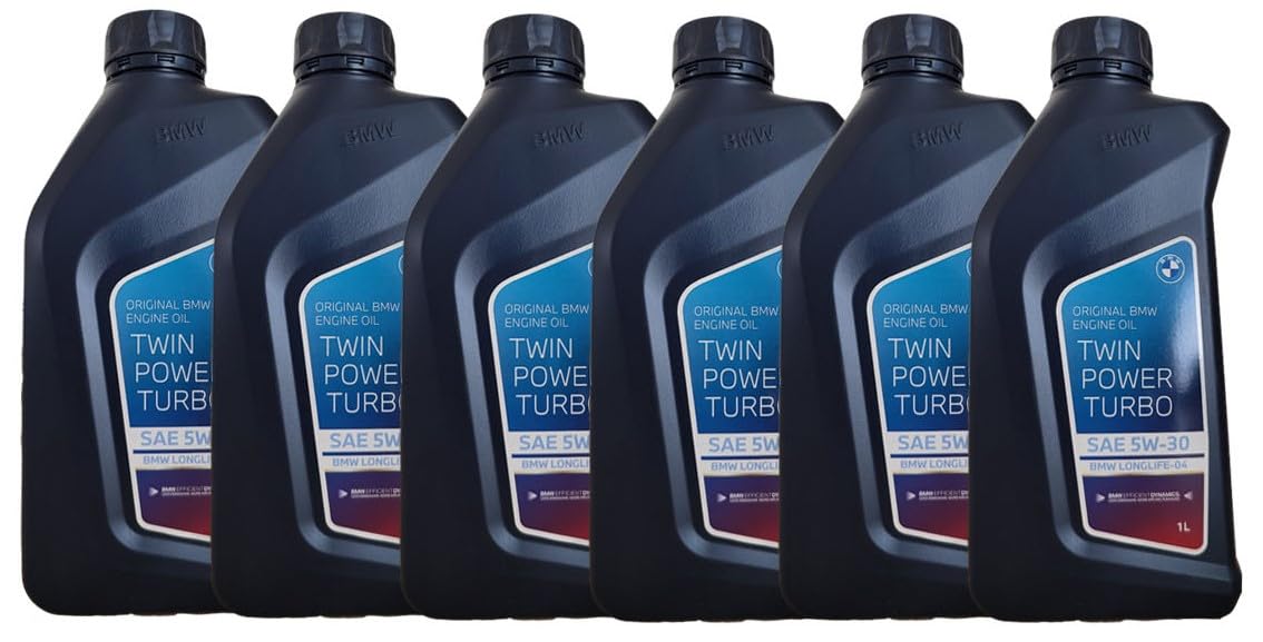 BMW Original TwinPower Turbo Motoröl LL-04 5W-30 - 6x1L. Weiße Gebinde für Schmierung & Schutz für BMW.