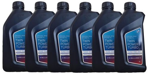 BMW Original TwinPower Turbo Motoröl LL-04 5W-30 - 6x1L. Weiße Gebinde für Schmierung & Schutz für BMW.