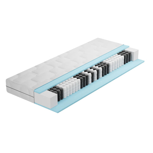 BMM Ortho Medic Taschenfederkernmatratze – 80x190 cm H3. Weiße, rechteckige Matratze für orthopädische Unterstützung im Bett.