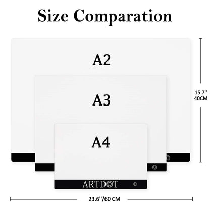 ARTDOT Leuchttisch A2 für Diamond Painting – Dimmbar mit Ständer