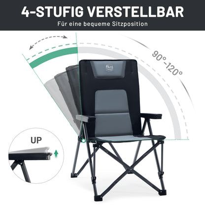 TIMBER RIDGE Campingstuhl faltbar – hohe Lehne, 260 KG, 4 Pos.
