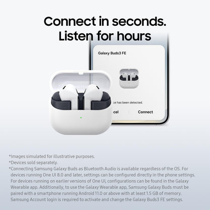 Samsung Galaxy Buds3 FE In-Ear Bluetooth-Kopfhörer mit ANC, Schwarz