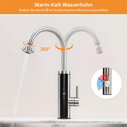 HOMELODY Elektrischer Durchlauferhitzer Küchenarmatur – 230V Edelstahl