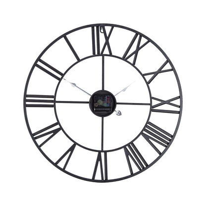 ACCSHINE Wanduhr Gross 60 cm, römische Ziffern, lautlos, Metall