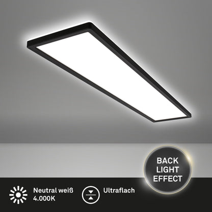 BRILONER LED Deckenlampe 98cm Flach Indirektes Licht Schwarz