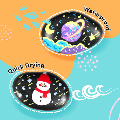 Arrtx Acrylstifte 36 Farben Set, Pinselspitze 1–3,5 mm, wasserfest