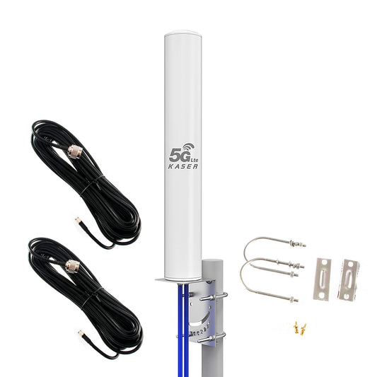 KASER 4G 5G Mimo Outdoor Antenne Omnidirektional 698-3800 MHz, weiße Stabantenne erhöht 4G/5G Signal außen.