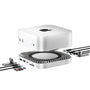 Mac Mini M4/M4 Pro Dock – Ständer mit SSD Gehäuse & HDMI Hub. Kompaktes, silbernes Gehäuse. Erweitert Mac Mini mit SSD-Slot, HDMI- und USB-Anschlüssen.