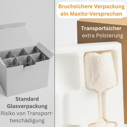 Maxito Aperol Gläser Set 400 ml, 6 Stück, mit Gravur, Cocktailgläser