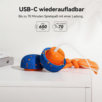 Cheerble Wicked Ball Rolly Interaktiver Hundeball mit Seil, Blau