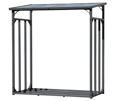 QUICK STAR Metall Kaminholzregal Aussen - Anthrazit XXL