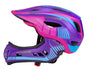 ROCKBROS Kinderhelm Fullface abnehmbarer Kinnschutz S 48-52cm violett, mit Krempe und Belüftungsöffnungen