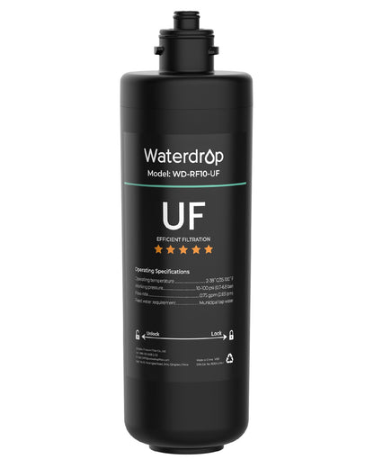 Waterdrop RF10-UF Ersatzfilter 0,01 Mikron für Untertischfilter – Wasserfilterkartusche zur Trinkwasserfiltration