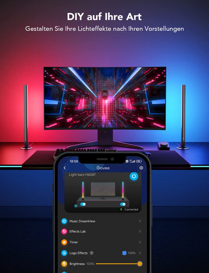 Govee RGBIC Gaming LED Lightbar 42cm mit Desktop-Controller