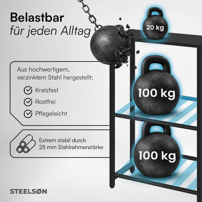 STEELSØN Macondo Getränkekistenregal für 4 Kisten, schwarz