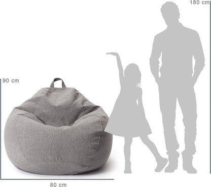 Lumaland Comfort Line Sitzsack 185L, 80x90x50cm - Hellgrau