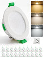 HOMEOW LED Einbaustrahler 20er Set, dimmbar, 230V, IP44, ultra flach