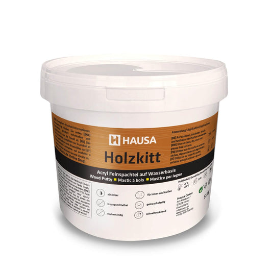 HAUSA Holzkitt Holzspachtelmasse für Reparaturen - 5 kg Kiefer Hell. Helle Masse zum Füllen von Rissen und Löchern in Holz.