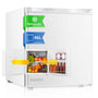 FOHERE Mini Kühlschrank 46L mit Eisfach Getränkekühlschrank – Weiss. Rechteckiger Korpus, kühlt auch Lebensmittel.