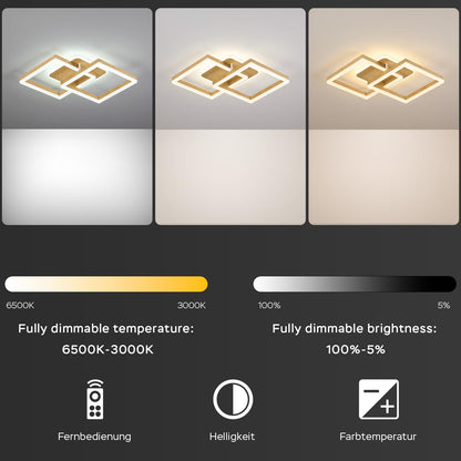 ANTENLICHT LED Deckenlampe Modern Geometrisch - Holzoptik Dimmbar