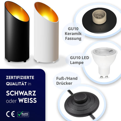 charlique® LED Uplight Spot Bodenstrahler - 2er Set Schwarz GU10