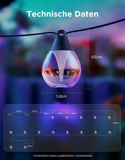 Govee RGBWIC Lichterkette Aussen 15M - Smart LED