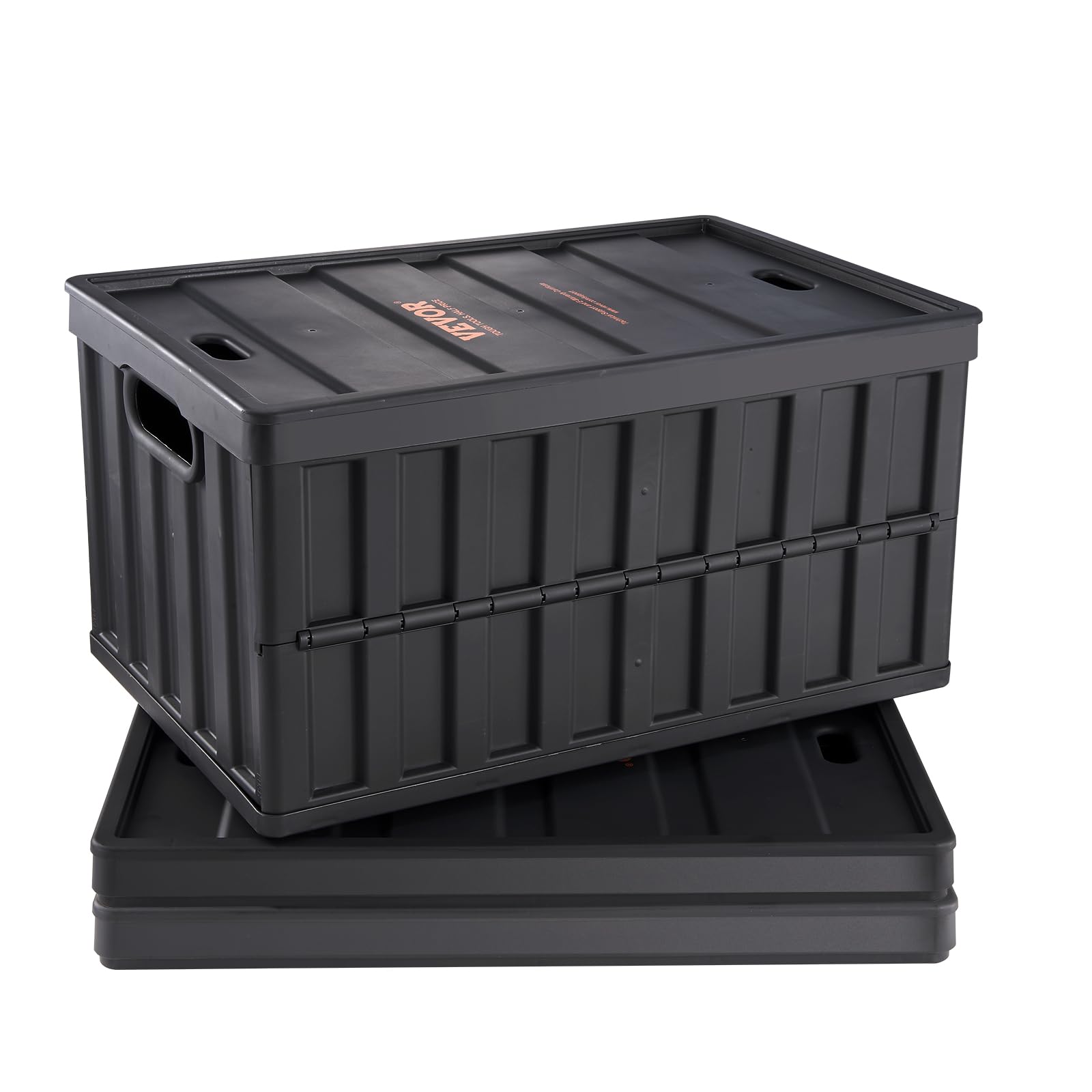 VEVOR Klappbox 65 L mit Deckel, faltbare Aufbewahrungsbox, 3er-Set in Schwarz
