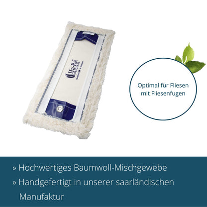 Ha-Ra Bodenwischtuch weiss lang 42 cm aus Baumwoll-Mischgewebe
