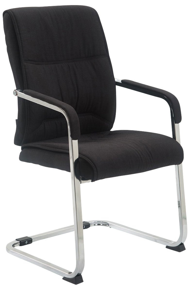 CLP Anubis XXL-Freischwinger Konferenzstuhl Stoff schwarz. Freischwingender Bürostuhl für ergonomisches Sitzen in Konferenzen.