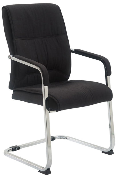CLP Anubis XXL-Freischwinger Konferenzstuhl Stoff schwarz. Freischwingender Bürostuhl für ergonomisches Sitzen in Konferenzen.