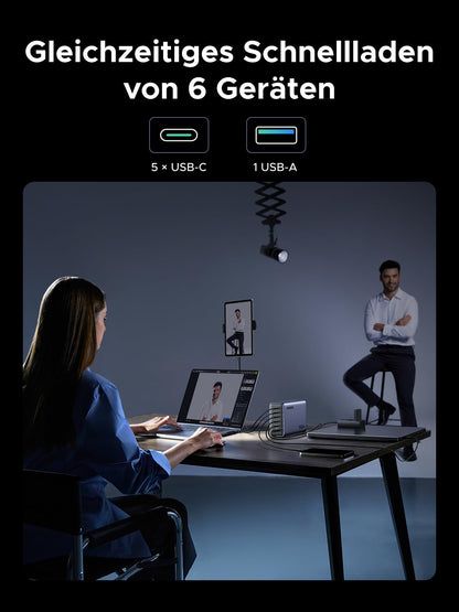 UGREEN Nexode 500W USB C Ladestation 6-Port GaN Netzteil
