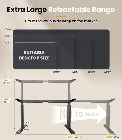 MAIDeSITe EL2 Plus Art elektrisches Schreibtischgestell, oval