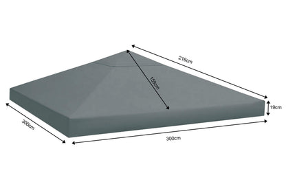 QUICK STAR Ersatzdach für Rank Pavillon 3x3 m Anthrazit RAL 7012