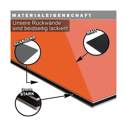 KeraBad Aluverbund Küchenrückwand Spritzschutz – Weiss 3mm 50x120cm