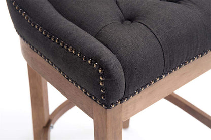 CLP Lakewood Barhocker Stoffbezug – Dunkelgrau, Holzgestell