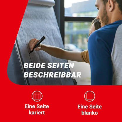 Conipa Flipchartpapier 65x98 cm kariert, 80 g/qm, 5 Blöcke à 20 Blatt