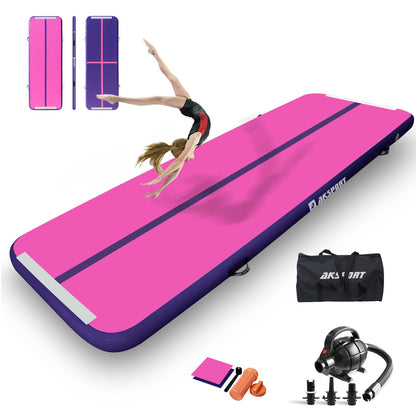 AKSPORT Air Matte Track aufblasbare Gymnastikmatte mit Luftpumpe
