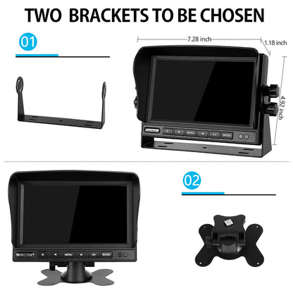 YEDDY Rückfahrkamera-Set JN-1801, 7-Zoll-Monitor, IP68, Nachtsicht