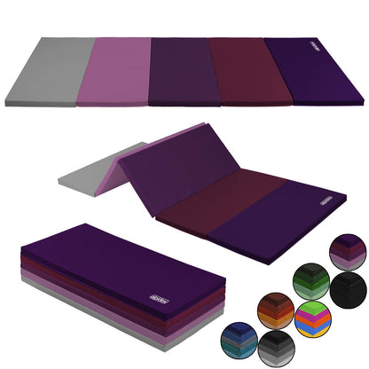 ALPIDEX Turnmatte klappbar, Weichbodenmatte 185 x 78 x 3,2 cm, lila mit rutschfester, lederähnlicher Oberfläche