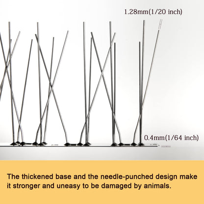 OFFO Vogelabwehr Spikes aus Edelstahl, Taubenabwehr Set, 5,2 m, Silber